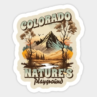 Colorado Nature's Playground Colorado Mountain Nature Retro Sticker